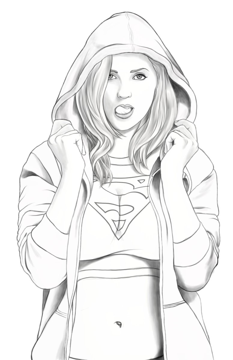 DaveFrostdusk's tweet photo. A Supergirl I drew and then inked. I'm gonna have to really finish this someday. https://t.co/nHRrnfZ1Z8
