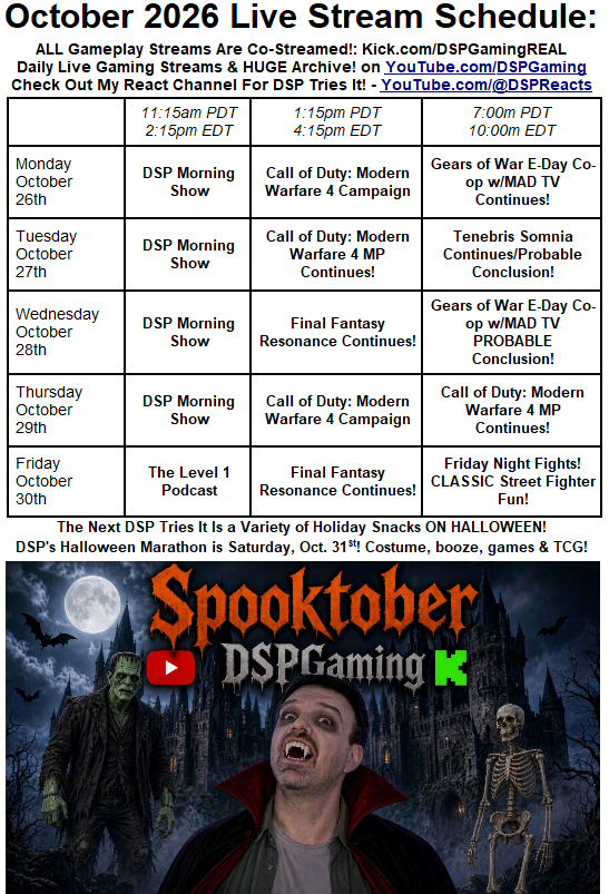 TheyCallMeDSP's tweet photo. On Monday join me for a chill DSP Morning Show, then stay for the continuation of the Modern Warfare 4 campaign! And don't miss when MAD TV and I enter ENDGAME of our Gears of War E-Day co-op on the late shift! https://t.co/Ii3Y97YvDE