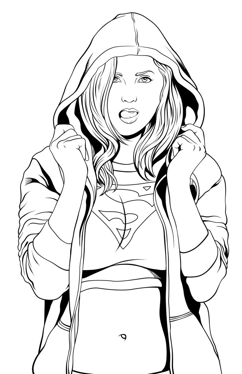 DaveFrostdusk's tweet photo. A Supergirl I drew and then inked. I'm gonna have to really finish this someday. https://t.co/nHRrnfZ1Z8
