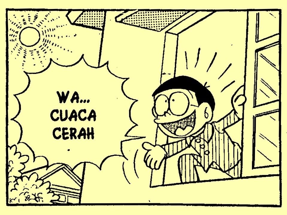 DoraemonHariIni's tweet photo. Pagi yang diimpikan setelah berminggu-minggu disekap langit berasap.

(Vol. 10, 1976/#DoraemonHariIni Oktober 2026) https://t.co/Fg4O2NCn2l