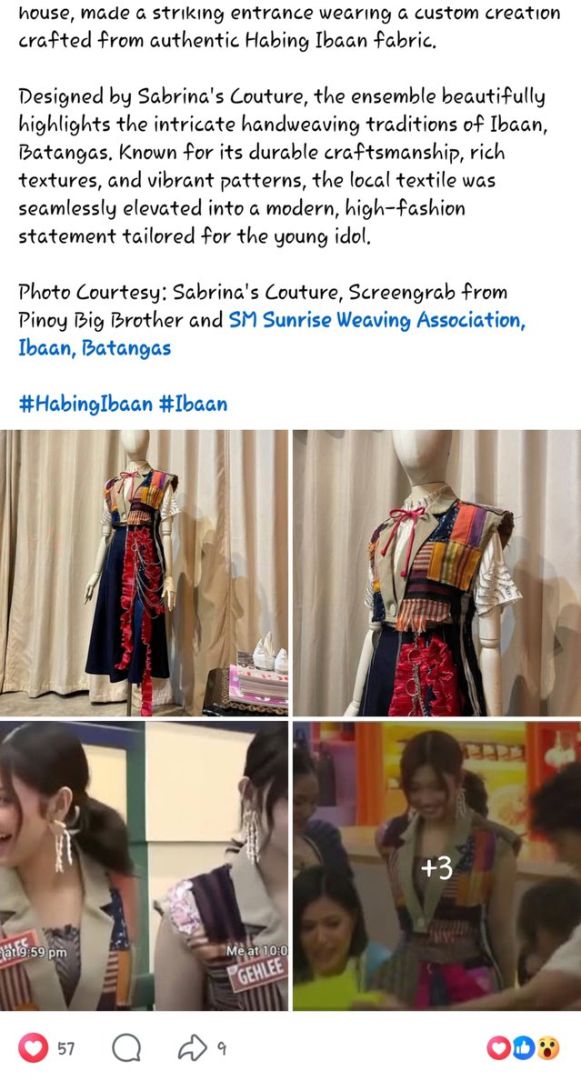 prettygehlee_'s tweet photo. Nakaka proud naman as Ibaeรฑo, tatak Habing Ibaan pala yung suot nya pagpasok ng bahay ni Kuya๐ฅน๐ฅน fyi ang aming bayan ay kilala sa "Habi"
#GEHLEE #GehleeInPBB #PBBCollab3point0 https://t.co/n5IeZyizVh