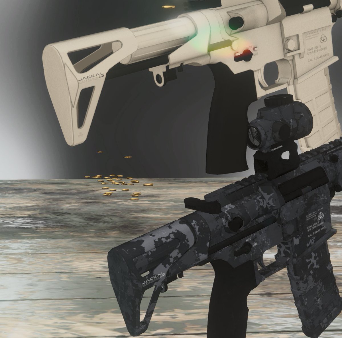 GIRUMON_VRC's tweet photo. B5っぽいスライド式PDWストック！

あと、はい！うちのPDWはMAC-10みたいに、セレクターが「FULL AUTO」と「SAFE」しかない、狂った仕様のPDWです！🦅🪽🌟🤯🧨 https://t.co/deX4YqmvsT