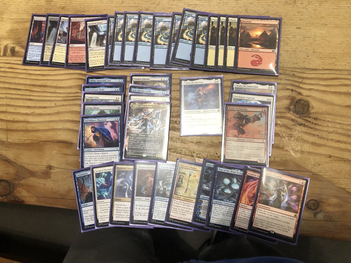 AzoriusI's tweet photo. Another top 32 > lose in draft today in Hartford.  I am proud of my sealed prep for this event, but I think I put myself in a bad spot with how I drafted pack 1. Will redouble my efforts to qualify for Arena LTQ next month.
Reality Fracture goated format.
left sealed
right draft https://t.co/NLhoVjZsWd