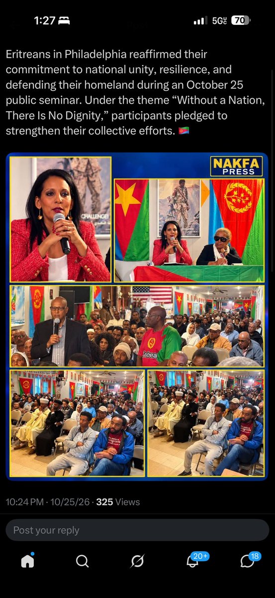 Mercy4ALL82's tweet photo. #Eritrea's PFDJ regime are heavy on their campaign trail to scam its diaspora community with "National unity, resilience &amp; dignity" propaganda but loyalist were clapping in 2018 of Abiy &amp; Isaias bro love  with ተደምረናል see👇🏽.  All of sudden they care about our sovergnity? https://t.co/HkcA1SsXuW