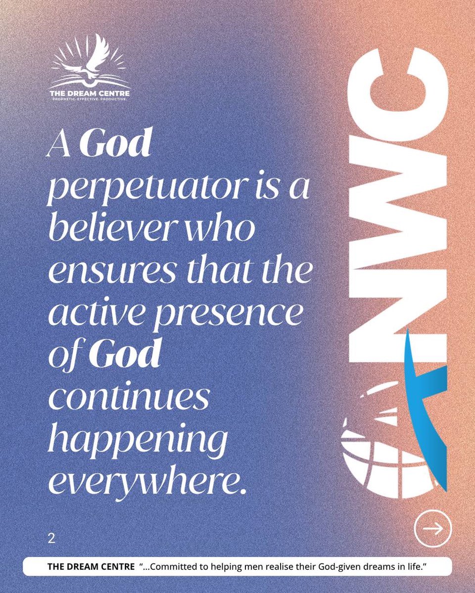 ReverendAreogun's tweet photo. ARE YOU A PERPETUATOR OF GOD?

A God perpetuator is a believer who refuses to let the knowledge, presence, truth and workings of God disappear from his or her generation.

You carry something from God that must not stop with you.

When society tries to unlearn God, dilute truth, normalise darkness and push divine values to the margins, the believer must become a faithful carrier of His presence and truth.

The Bible says:

“One generation shall praise thy works to another, and shall declare thy mighty acts.” — Psalm 145:4 KJV

God must not become a memory in your family.

God must not become a historical idea in your community.

God must not become irrelevant in your profession, your school, your city or your generation.

You are here to carry Him faithfully and make Him known.

That means:

You must preserve the truth.

You must model the life of Christ.

You must raise children who know God for themselves.

You must speak when darkness wants silence.

You must carry His presence into places where He is being ignored.

You must live in such a way that the next generation can say:

“We saw God at work in their lives.”

Jesus said:

“Ye are the light of the world. A city that is set on an hill cannot be hid.” — Matthew 5:14 KJV

So do not hide.

Do not blend in.

Do not apologise for carrying God.

BECOME A FAITHFUL CARRIER OF GOD.

Wherever He sends you, dispense His light.

Wherever darkness grows, introduce truth.

Wherever people are forgetting God, become a living reminder that He is still real, still present, still speaking and still working.

DECLARE IT: I WILL BE A PERPETUATOR OF GOD IN MY GENERATION. HIS TRUTH, HIS PRESENCE, HIS POWER AND HIS WAYS WILL NOT DIE WITH ME. I WILL CARRY HIM FAITHFULLY AND PASS HIM ON TO THE NEXT GENERATION.

If you receive this, declare:

GOD WILL CONTINUE THROUGH MY LIFE!

#ReverendAreogun #TheDreamCentre #ANWC2026 #PerpetuatorOfGod #CarryGod #LightOfTheWorld #Psalm1454 #Matthew514 #NextGeneration #WorldEvangelization #GreaterWorks