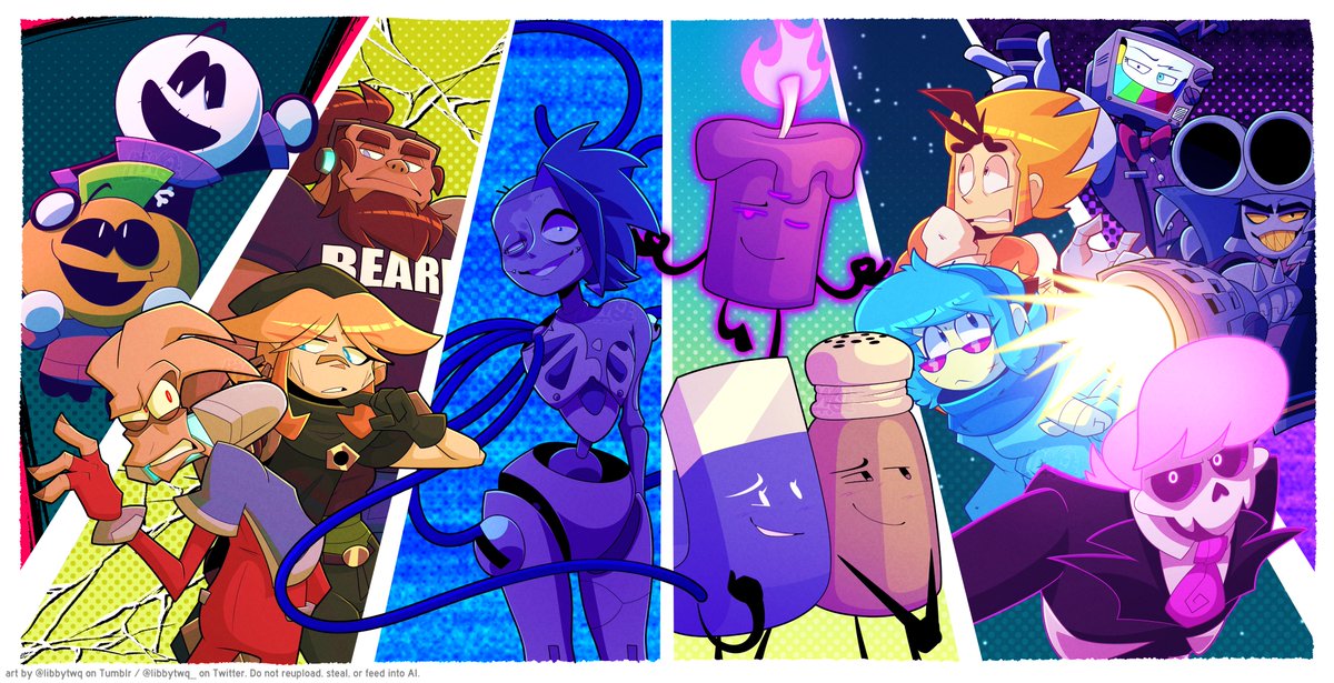 libbytwq_'s tweet photo. happy indie-tober! love all these shows that posted/will post a new ep this month and i wanted to pay homage to them <3
#spookymonth #monkeywrench #KnightsOfGuinevere #inanimateinsanity #MysterySkullsAnimated #CallingAllVillains https://t.co/cEhqUOZsnQ