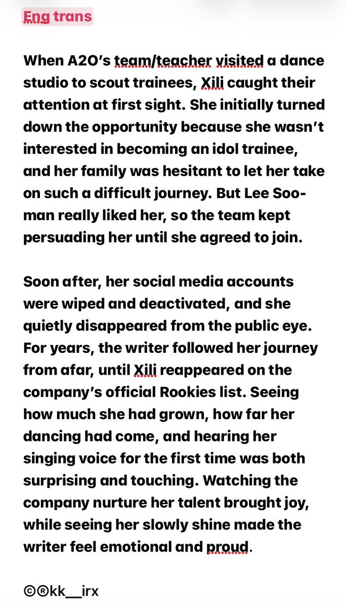 xilia2ofiles's tweet photo. -fun fact

Ternyata, waktu pertama kali A2O ke studio tari buat cari trainee, XILI langsung menarik perhatian mereka sejak pandangan pertama 😎. Tapi, XILI blm tertarik jadi trainee idol &amp; sempat nolak tawaran itu. Karena lee soo man sangat suka XILI,tim A2O terus usaha ngebujuk https://t.co/77Aa6S3tCb