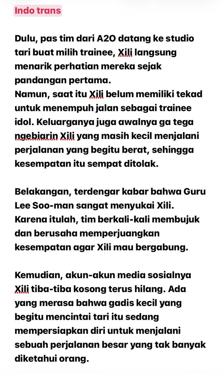 xilia2ofiles's tweet photo. -fun fact

Ternyata, waktu pertama kali A2O ke studio tari buat cari trainee, XILI langsung menarik perhatian mereka sejak pandangan pertama 😎. Tapi, XILI blm tertarik jadi trainee idol &amp; sempat nolak tawaran itu. Karena lee soo man sangat suka XILI,tim A2O terus usaha ngebujuk https://t.co/77Aa6S3tCb