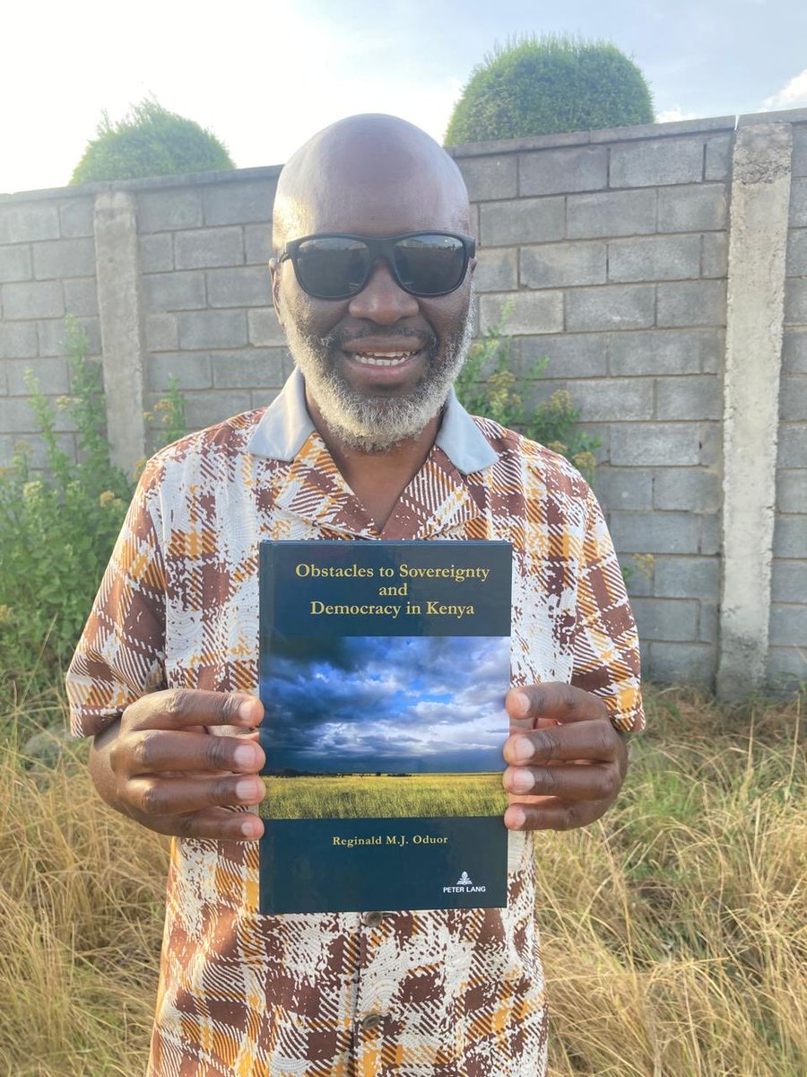 ReginaldOduor's tweet photo. Delighted to finally hold my Latest book in my hands – *Obstacles to Sovereignty and Democracy in Kenya*, dedicated to Kenya's youth! https://t.co/oIxdYfJt0Z