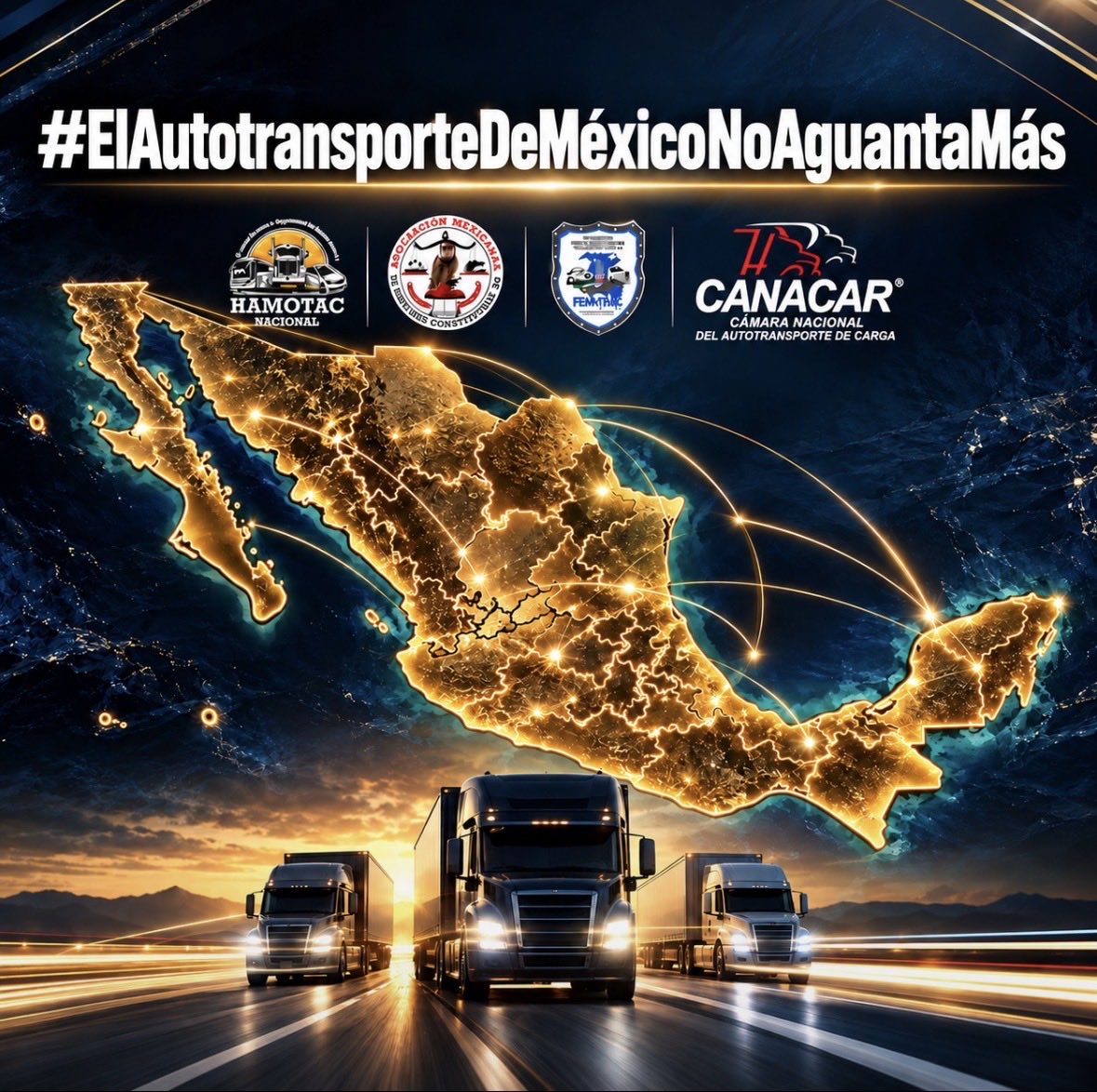 MonitoresMultim's tweet photo. 🗣️ Así anuncia la @canacarmexico el PARO NACIONAL PARA ESTE LUNES‼️
⬇️⬇️⬇️⬇️⬇️⬇️⬇️⬇️⬇️🚨
“Mañana, 26 de octubre, los autotransportistas realizaremos un paro nacional para hacer visible lo que movemos todos los días: los alimentos, las medicinas y las mercancías que sostienen la economía del país.”

“Exigimos ser escuchados y atendidos con soluciones concretas que mejoren las condiciones de las personas que mueven a México. Transportar no puede seguir siendo sinónimo de arriesgar la vida y el patrimonio.”

“#México necesita al autotransporte. El autotransporte necesita respuestas.”

🚛 "El autotransporte de México ya no aguanta más": Augusto Ramos, Presidente de la #CANACAR