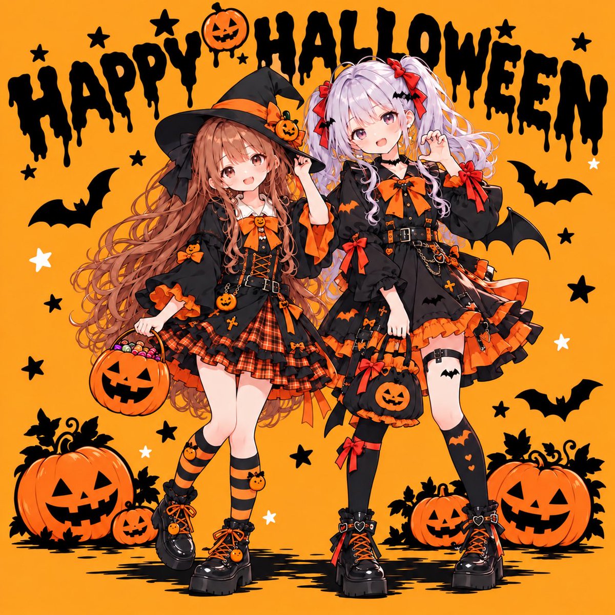teijigo_discuss's tweet photo. お菓子をくれなきゃ、ふたりでいたずらしちゃうぞ？ꉂꉂ(˃▿˂๑)🎃 https://t.co/zgtf4YWXYA