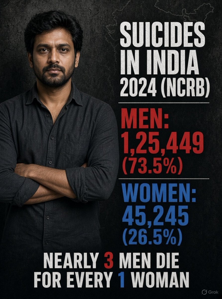 _strugglesofmen's tweet photo. Do you know why are we failing as society??

We are ignoring men's issues over women's pitty issues. 

We are giving more importance to fake narratives by feminists. 

We are ignoring men. https://t.co/VlX5mhakLb