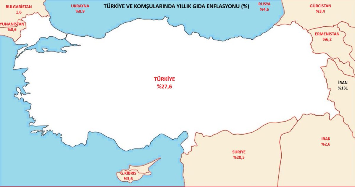 inanmutlu11's tweet photo. Türkiye ve komşularında yıllık gıda enflasyonu...

Coğrafya kader midir? https://t.co/3XmIeQflxk