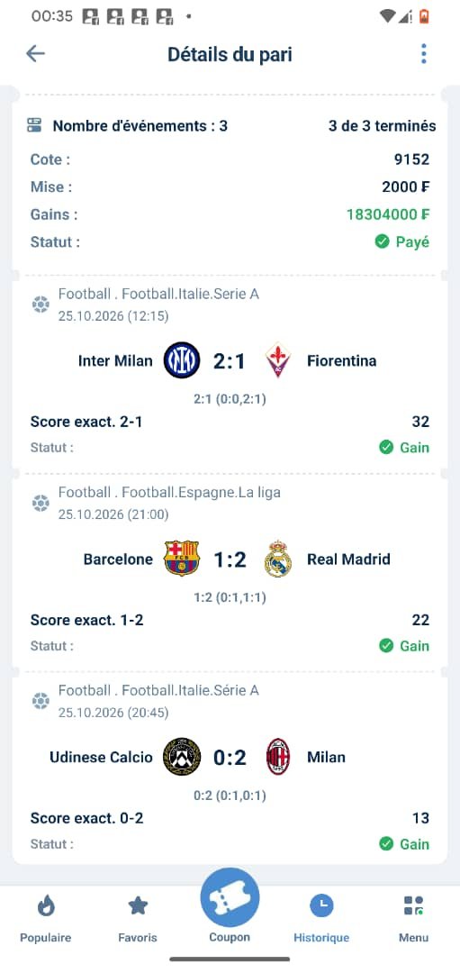 Johnlukwese01's tweet photo. Hier la chance à été de notre côté on a fait saigné le bookmakers sans pitié.👌🏾🙏 https://t.co/lievogMzdw