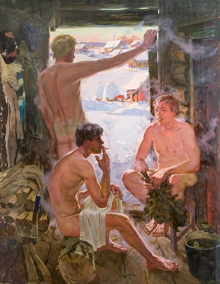 Xudozhnikipoeti's tweet photo. Талалаев Анатолий. «Субботний день». 1983 г. Холст, масло. 200х115 см. https://t.co/DafCcqklhV