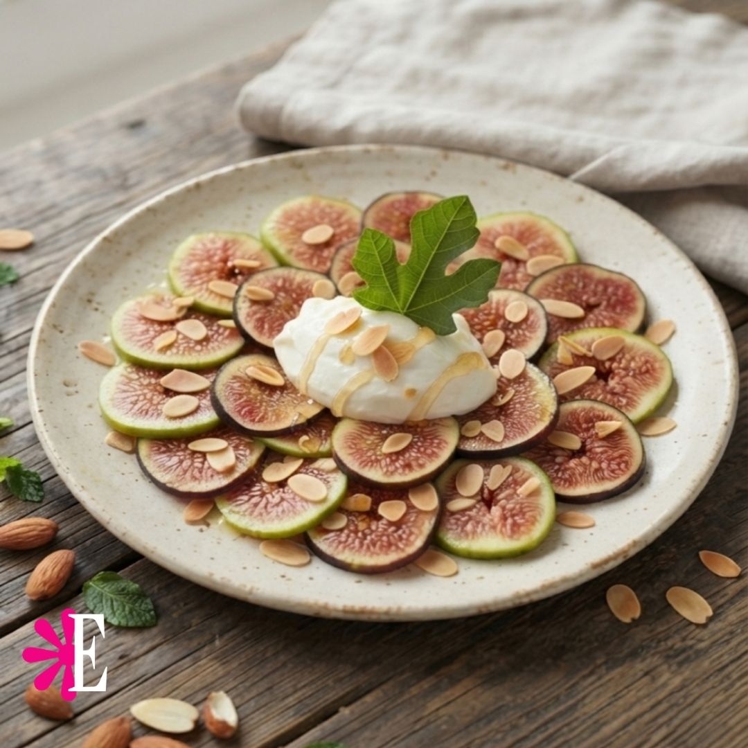 Estampas's tweet photo. #Estampas | ¿Buscas un postre sofisticado y rápido? 🌿✨ Este carpaccio deleitará tu  paladar con la dulzura de los higos maduros, el toque crujiente de las almendras y la cremosidad del yogur que crean una armonía gourmet.🍷 Receta completa en: https://t.co/SJFNep7Mlv #Cocina https://t.co/XgSR7e5qcZ
