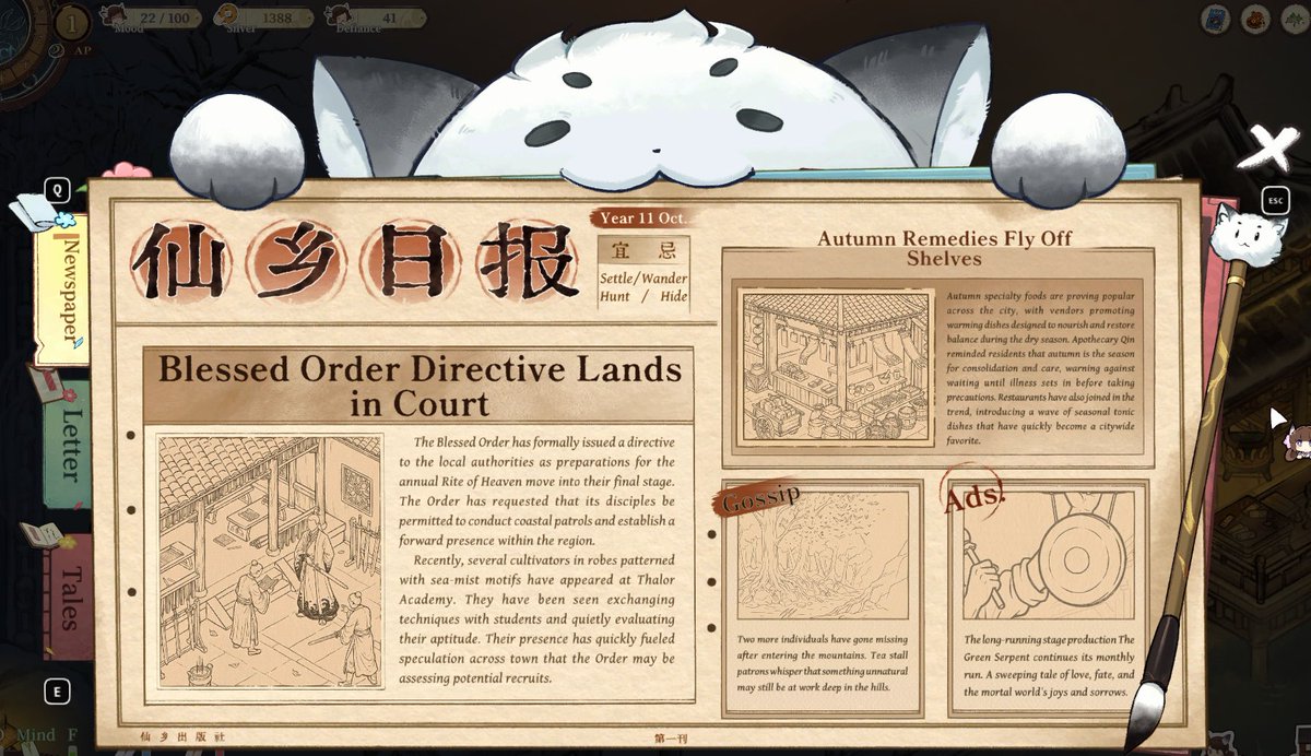 KDreamGaming's tweet photo. This is the in-game newspaper! ✨
very adorable right?!

#gamedev #Steam https://t.co/P5vXawASjy