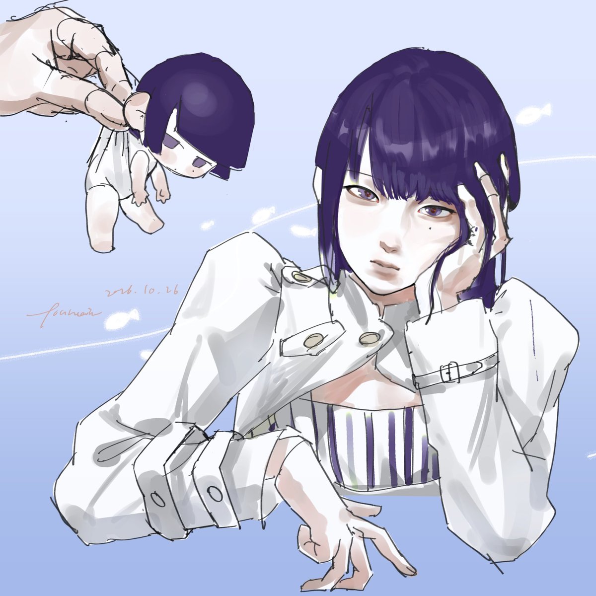fountainndmt's tweet photo. Doodling around🤘💛💙 #oc color swap. https://t.co/9Rtngmjkkh