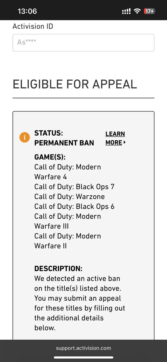 Asukagfxx's tweet photo. @ATVIAssist
Activision ID:【Asuka#5063882】
Permanent ban on my Warzone account by mistake.
~1000 playtime hours, clean record, no cheats.
Please review my case. I’m heartbroken losing this account. https://t.co/wjbJh0HXdF