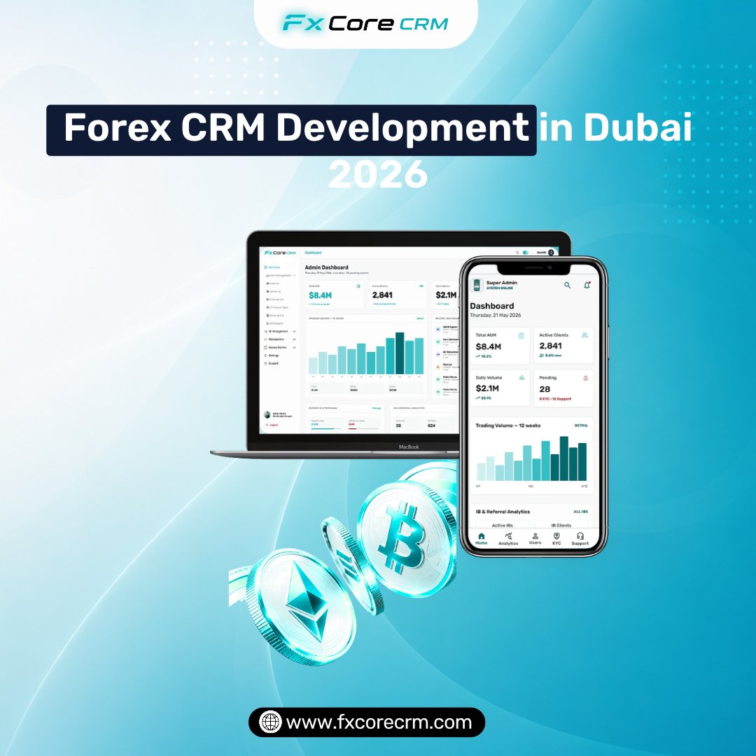 FxCore_CRM's tweet photo. Forex CRM Development in Dubai 2026 🇦🇪

Looking to build or scale your Forex brokerage in Dubai? The right CRM solution can simplify client management, automate daily operations, and provide real-time insights into your brokerage performance. https://t.co/JlbuzthOAr