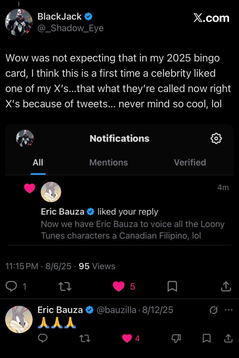 _Shadow_Eye's tweet photo. Rip Eric Bauza, I’ll never forget the time he liked two of my comments…and his voice acting performances either https://t.co/FCNKGaSOZS