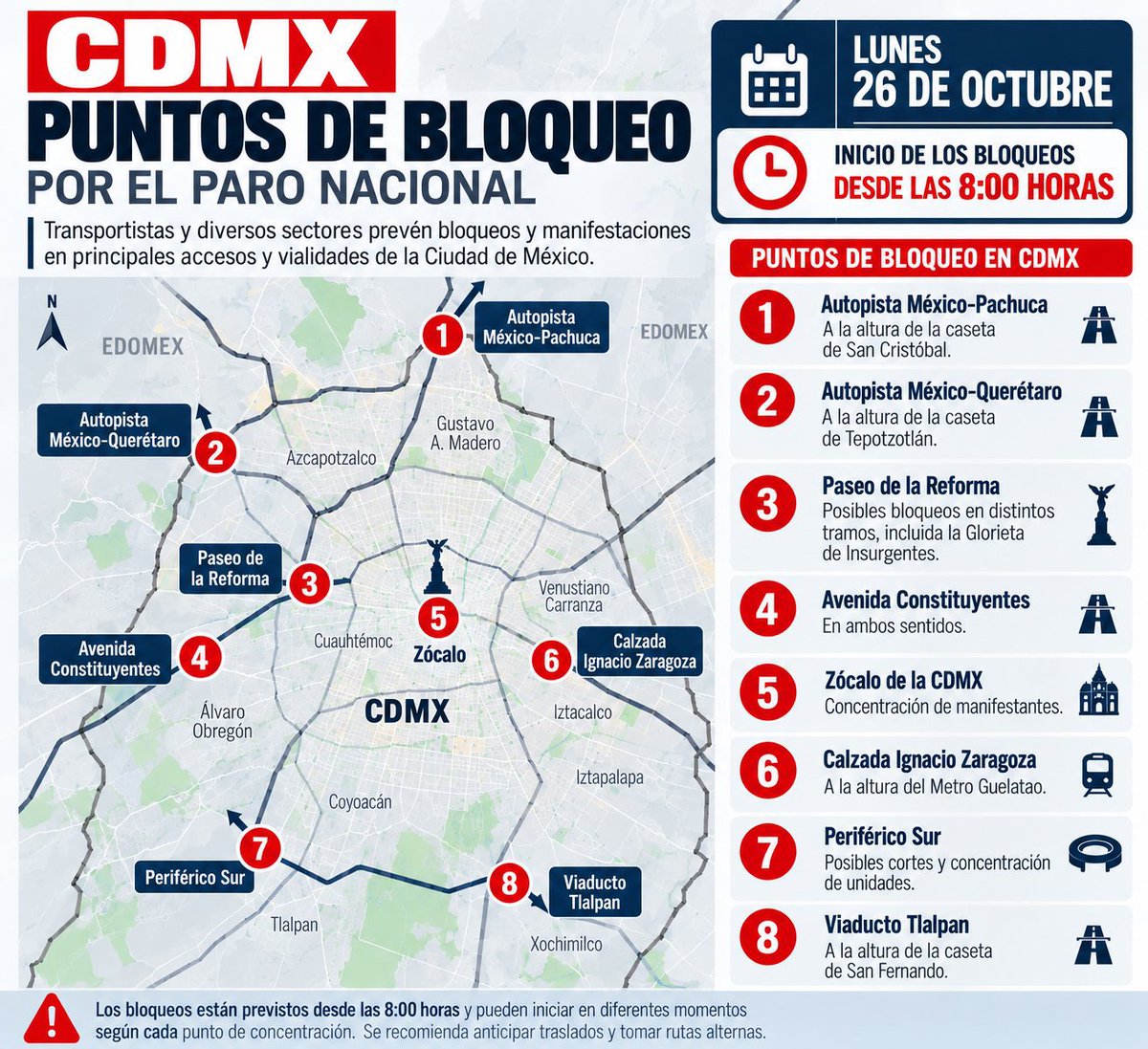 JennIslas's tweet photo. ⚠️ Lunes de bloqueos. ¡A tomar precauciones! https://t.co/zjaq3bedal