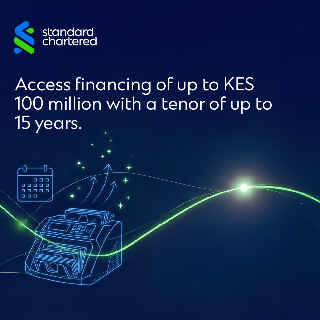StanChartKE's tweet photo. Designed to support your property ambitions, our USD Mortgage offers a competitive rate of 7.77% p.a., financing of up to KES 100 million and a repayment period of up to 15 years.

Email wealth.kenya@sc.com  to join Standard Chartered.