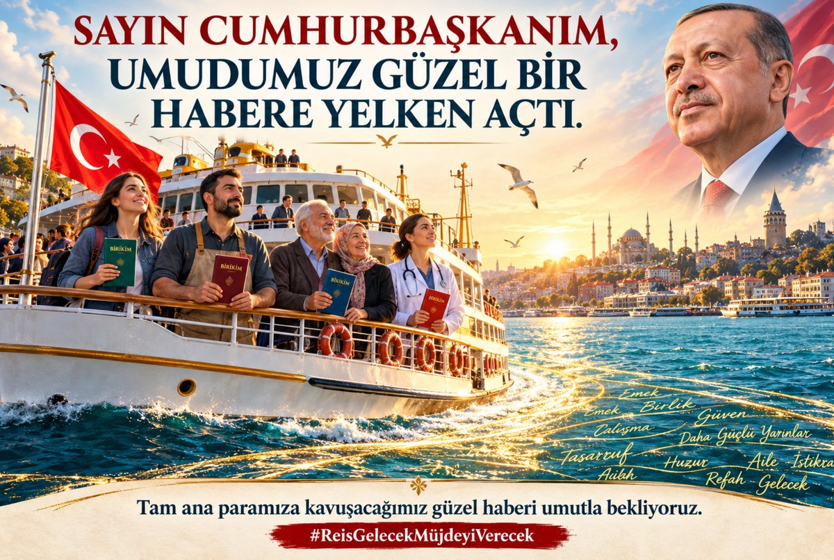 wkaan02's tweet photo. Sayın Cumhurbaşkanım @RTErdogan , bugün gözümüz sizden gelecek güzel haberde. Ana paramıza kavuşacağımızın güvencesi, evlerimize huzur ve işlerimize nefes olacak. Bekleyişimizin umutla sonuçlanmasını diliyoruz.

#ReisGelecekMüjdeyiVerecek https://t.co/5c0j8wSqK3