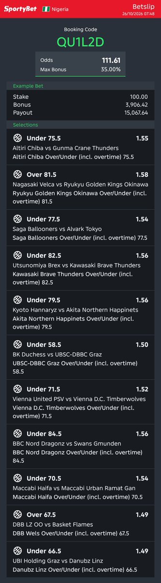 easyguy314's tweet photo. Basketball selections

Today's game

Sportybet

Code: QU1L2D

110 odds https://t.co/vdU73gyWZE