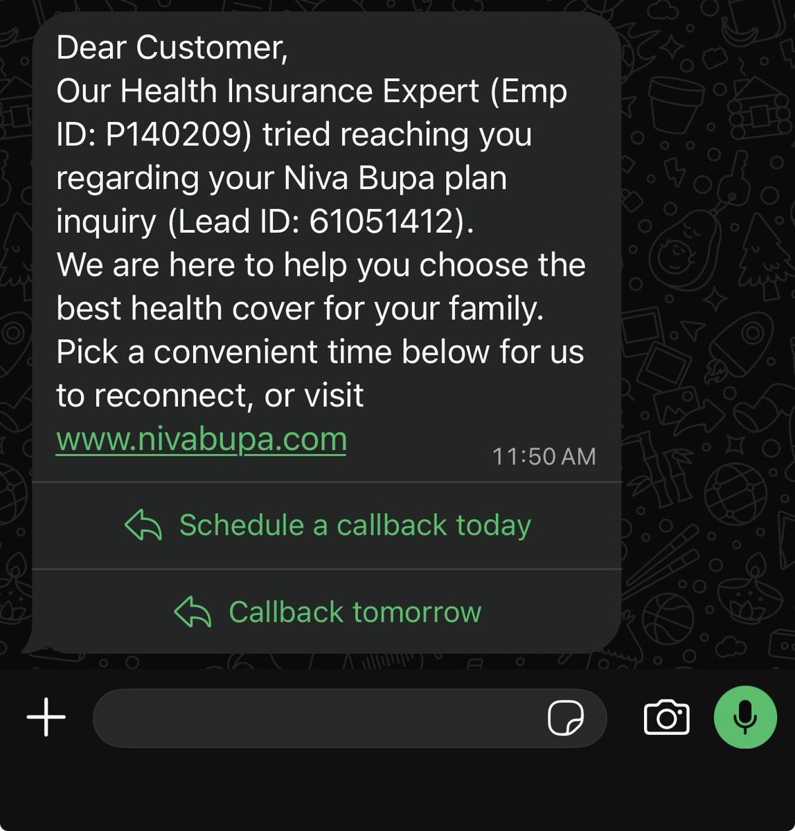 imarkwright's tweet photo. Dear @NivaBupaSupport request that your call centre stop calling and messaging me repeatedly. I have not enquired for any product of yours. If such harassment does not stop immediately my office would be forced to take action as per Law. https://t.co/5oka52n88b