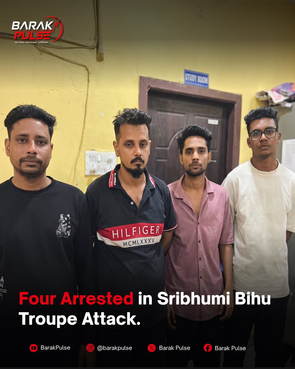 barakpulse's tweet photo. Four Arrested in Sribhumi Mob Attack on Bihu Troupe During Durga Puja. https://t.co/ceZCSKzpjP