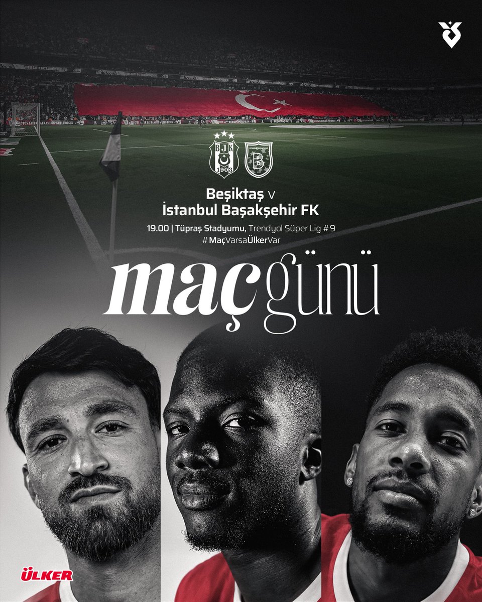 Besiktas's tweet photo. Bugün #BeşiktaşınMaçıVar 🦅

🆚 İstanbul Başakşehir FK
🕖 19.00
🏆 Trendyol Süper Lig #9
🏟 Tüpraş Stadyumu
📺 beIN SPORTS 2

@Ulker | #MaçVarsaÜlkerVar https://t.co/jqeBzEK36n
