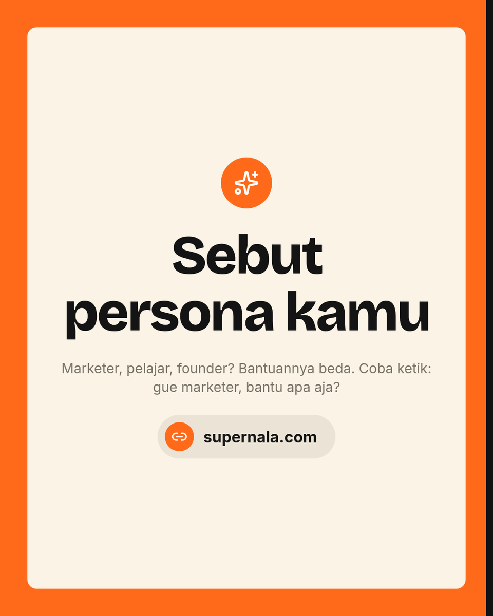 supernalacom's tweet photo. Kamu marketer? Riset kompetitor, bikin carousel, sampai inget jadwal posting bisa diserahin. Botnya yang riset, bikinin deck 4 slide, ekspor PNG, lalu inget jam 07.00 dan 21.00. Coba bilang: gue marketer, bantu apa aja? https://t.co/pvyqHtATJW https://t.co/FT3Lk5DT4I