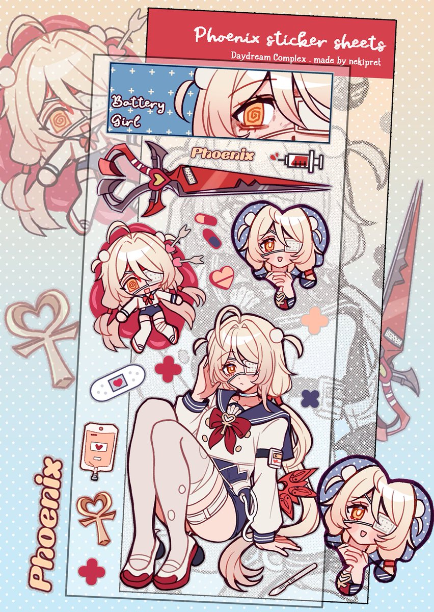 nekipret's tweet photo. Phoenix Sticker sheets💊

#zzzero #phoenix #cf23 https://t.co/NXyB0EFfDA