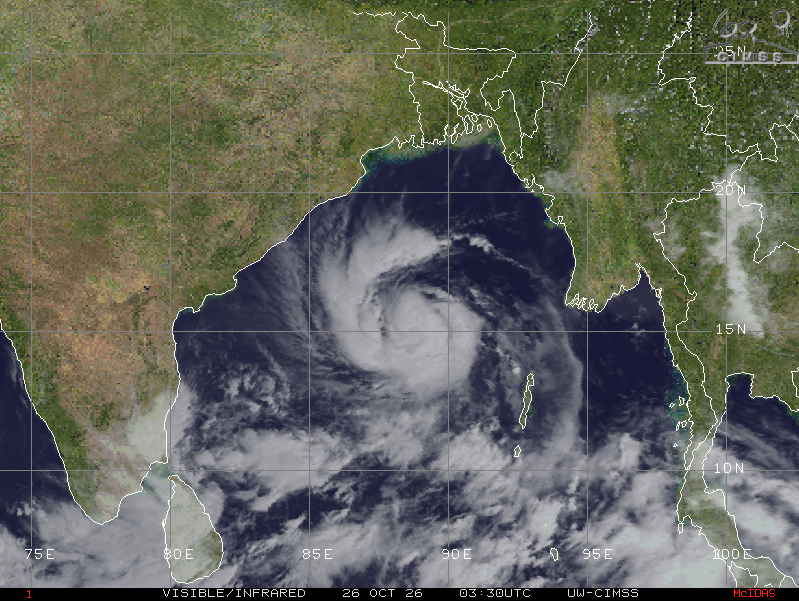 jnmet's tweet photo. Cyclonic Storm #Arnab is in the Bay of Bengal and can become a very severe CS before reaching the #AndhraPradesh coast between Bapatla &amp; Visakhapatnam on Wednesday. Heavy rain will spread from Andhra Pradesh to eastern #UttarPradesh &amp; #Nepal later this week. https://t.co/kmgAOXciAq
