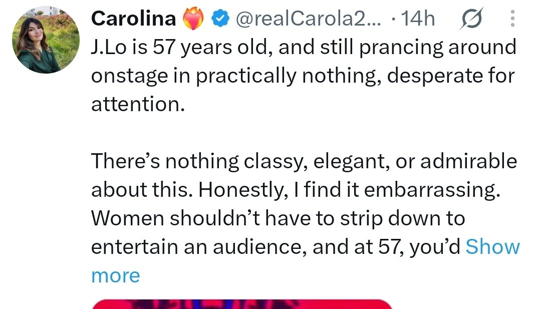 CarlChampionJr1's tweet photo. @realCarola2Hope Kinda funny how it cut this off right here. 

"And at 57, you'd SHOW MORE" https://t.co/3oFUuxyVTn