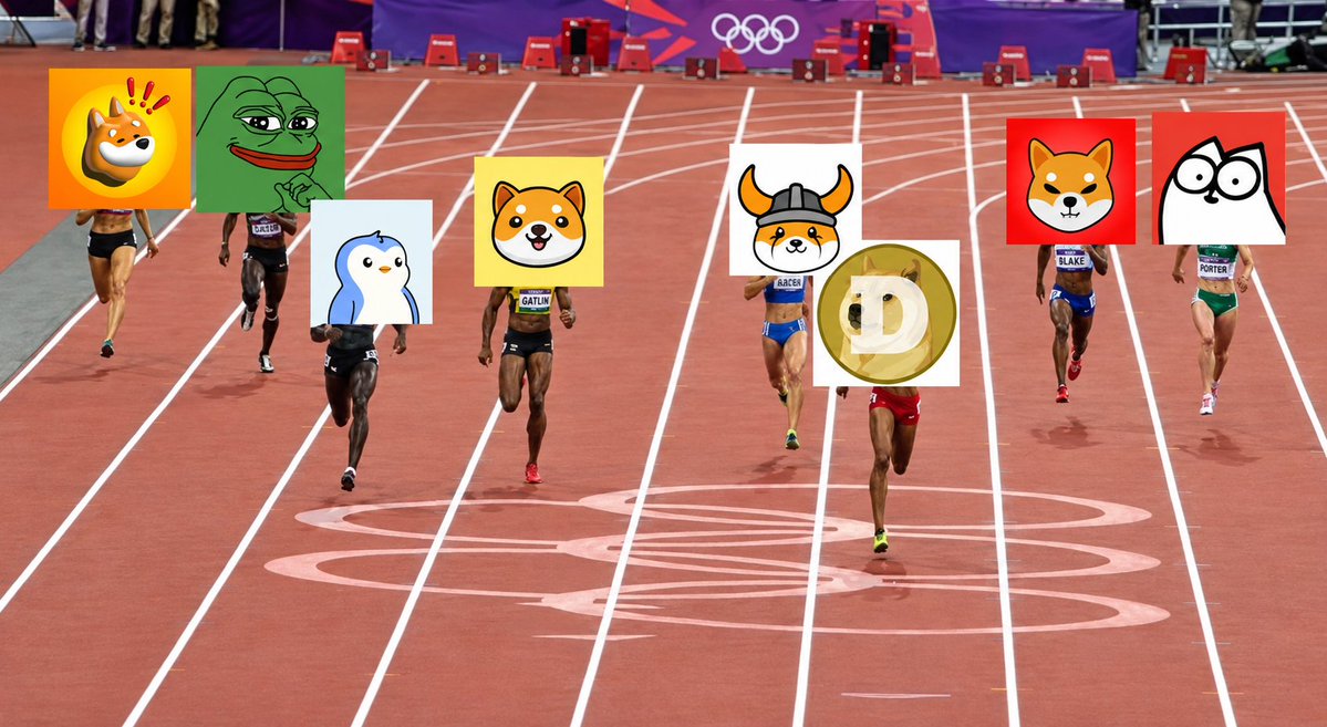 BscGemSniper's tweet photo. Which Memecoin  will win this race? 

$PEPE
$PENGU
#BabyDoge 
$DOGE
$SHIB
$BONK
$FLOKI
$CAT https://t.co/VRoUdgx6WD