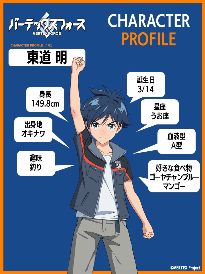 vertexforce's tweet photo. ╭━━━━━━━━━━━╮
    Character Profile Vol.4
╰━━━━━━━━━━━╯

◆東道 明
￣￣￣￣￣
cv.#小市眞琴

#バーテックスフォース https://t.co/SfOUhdCPxS