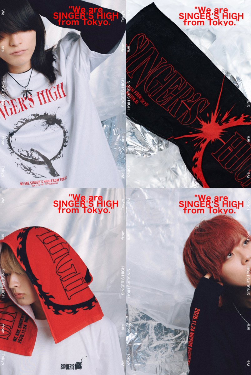 Singers_High's tweet photo. 【NEW GOODS】

"We are SINGER'S HIGH from TOKYO."
OFFICIAL GOODS公開 &amp; 事前通販開始！

事前通販受付：10/31(土)23:59まで

https://t.co/4ftE4QNIrx https://t.co/wDAVdm3GEb