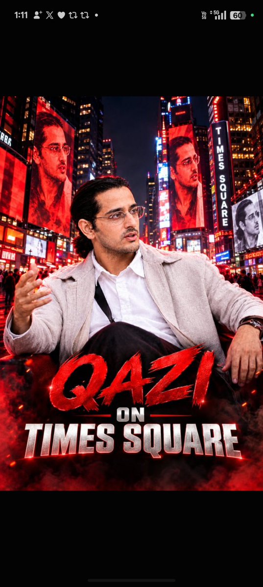 Mohtash53613671's tweet photo. QAZI ON TIMES SQUARE 
Qazi shine new york 
The name, the aura, the legacy  QAZI TOUQEER is made to shine on the biggest stages. A ROCKSTAR whose journey inspires millions and whose craze knows no boundaries

#QaziTouqeer https://t.co/bGvoQnTMvB