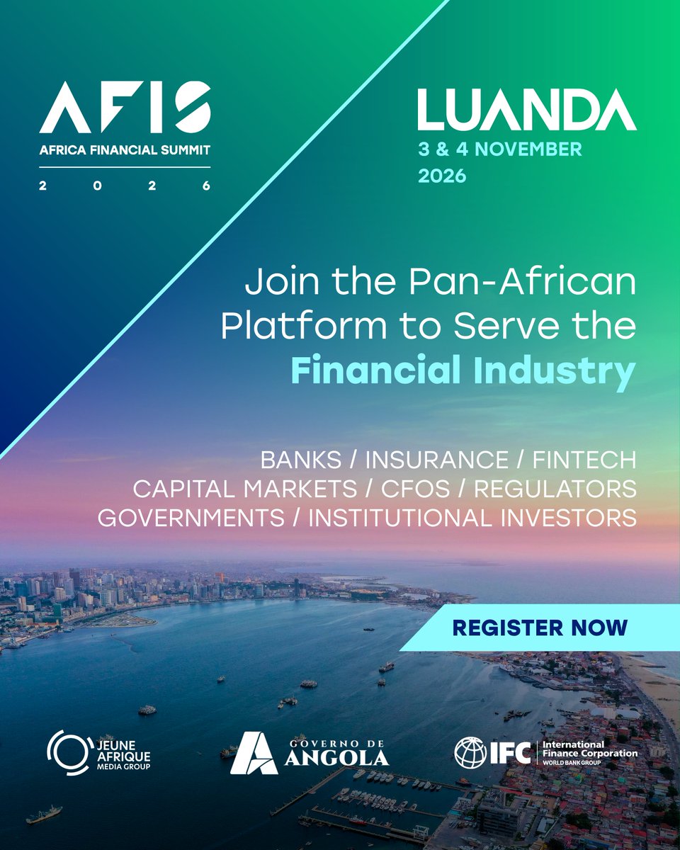 IFCAfrica's tweet photo. Africa’s growth ambitions require capital at scale. From mobilizing domestic resources to deepening capital markets & expanding access to finance, #AFIS2026 will bring the continent’s financial leaders together to unlock more investment.
➡️ https://t.co/Ugoaazn7RU https://t.co/8yrFHd1v3w