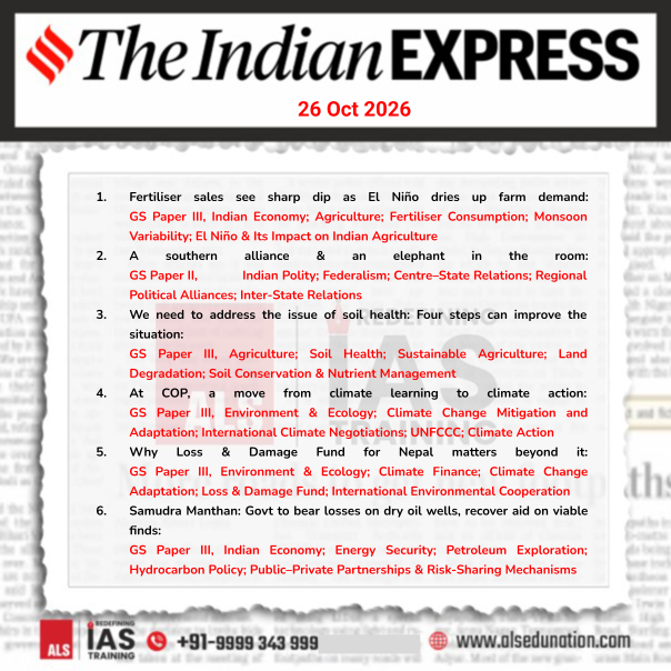ALS_IAS's tweet photo. The Indian Express- Oct 26, 2026

#IndianExpress #TheIndianExpress #UPSCNewspaper #CurrentAffairs #DailyCurrentAffairs #UPSCPreparation #IASPreparation #CivilServicesExam #ALSIAS #IAS #UPSC #civilservices #civilservicesexam #UPSCaspirants #NewsAnalysis https://t.co/EptsCbRHCe