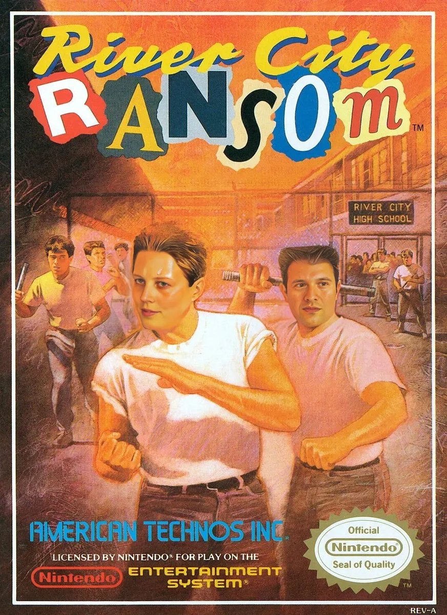 NESQuest's tweet photo. Street Gangs AKA River City Ransom (NES) [2P]

Prügeln, Geld sammeln und Werte verbessern: Mir macht’s Spaß. Meine Mitspielerin ist weniger überzeugt.

NES Quest #1140
https://t.co/nNV5YStSbz

#NES #NESQuest https://t.co/uxFzFNVG9Q