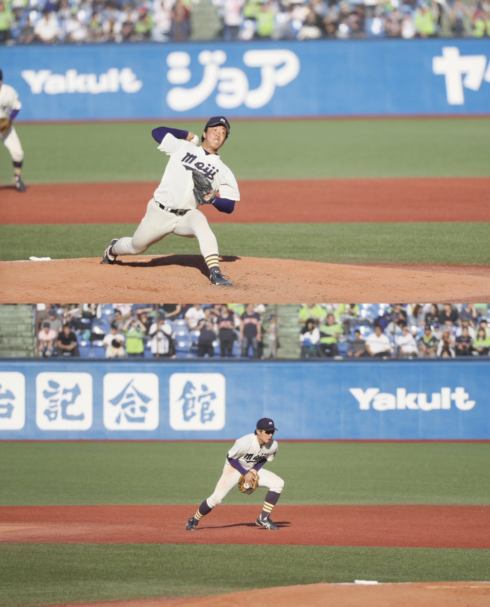 jingu_stadiumpr's tweet photo. 九十年記念奉納試合の思い出📸

#吉田大成 選手(明大→明治安田生命→東京ヤクルト)と #柳裕也 投手(明大→中日)

この後に開催された神宮大会では…

2回戦では #佐野恵太 選手(明大→横浜DeNA)がホームラン、準決勝では柳投手がダメ押しのホームラン、決勝戦ではリリーフ登板の #星知弥 投手(明大→東京ヤクルト)が優勝を決定づけるホームランを放つなど攻守に強さを見せ、有終の美を飾りました🏆

⚾️明治神宮外苑創建百年記念奉納試合⚾️
チケット販売中🎫
https://t.co/nGMwrdU2wR

#東京六大学野球 #swallows #神宮球場100年 #神宮球場