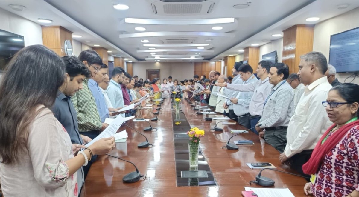 icarindia's tweet photo. DARE/ICAR observed #VigilanceAwarenessWeek2026 under “Probity for Prosperity”. 

Dr. M. L. Jat, DG, ICAR, administered the Integrity Pledge with senior officials at Krishi Bhawan

#VigilanceAwarenessWeek2026 #ProbityForProsperity #ICAR

@ChouhanShivraj @PIB_India https://t.co/XXY2TH6PRa
