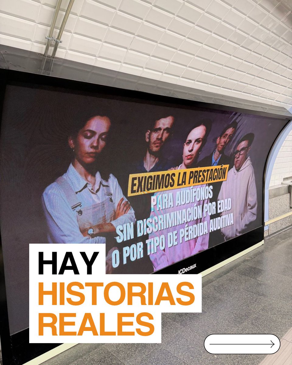 FIAPAS's tweet photo. 🚇 ¡#LaDoblePérdida llega al @metro_madrid!

Nuestra campaña ha estado presente en seis céntricas y concurridas estaciones para que su mensaje llegue cada vez más lejos: Goya, Príncipe Pío, Moncloa, Banco de España, Callao y Avenida de América.

Porque la pérdida auditiva no debería significar también la pérdida de derechos.

📢 Es hora de que esto lo escuche todo el mundo.

Una campaña financiada por @MSocialGob y @Fundacion_ONCE, con el apoyo de Aural Centros Auditivos, Fundación @Gaes Solidaria y Med-El.

Agradecemos también a @JCDecaux_ES su colaboración.

#FIAPAS #QueLoEscucheTodoElMundo