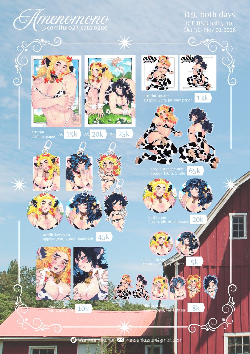 ameamakunai's tweet photo. ❤️&amp;🔃 are appreciated!   

hello! this is my catalogue for comifuro23

 🛒OTS (no booking‼️) 
 ⭐️ fandom Kimetsu no Yaiba/Demon Slayer/KNY  

#cf23 #cf23catalogue 
(1/3) https://t.co/9BrvcGPuK7