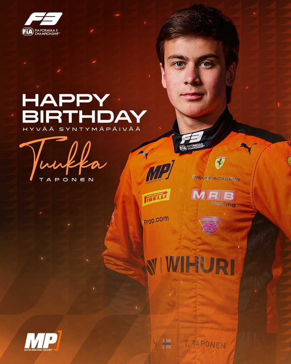 Formula3's tweet photo. Happy Birthday to you Tuukka! 🥳

The flying Finn turns 20 today! 🙌

#F3 #RoadToF1 https://t.co/OWdSnPqd0t