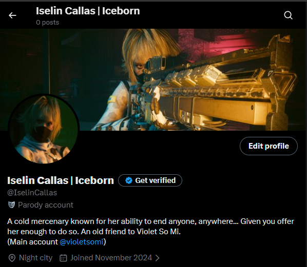 violetsomi's tweet photo. \\Finally got a parody profile for my other in progress oc up, yippee!

Prob gonna do some interactions between these two when interacting with other parody accounts to help Iselin gain some friction and audience https://t.co/mopcxSCPiB