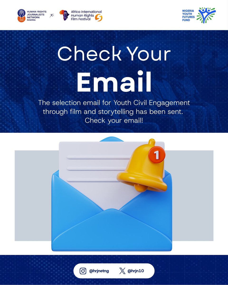 AiHRFFestival's tweet photo. Applied for the Youth Civic Engagement Through Film and Storytelling Masterclass?

Check your email! Selection emails have been sent. Don't forget your spam folder.

#HRJN #YouthEngagement https://t.co/GbAhX36tMJ